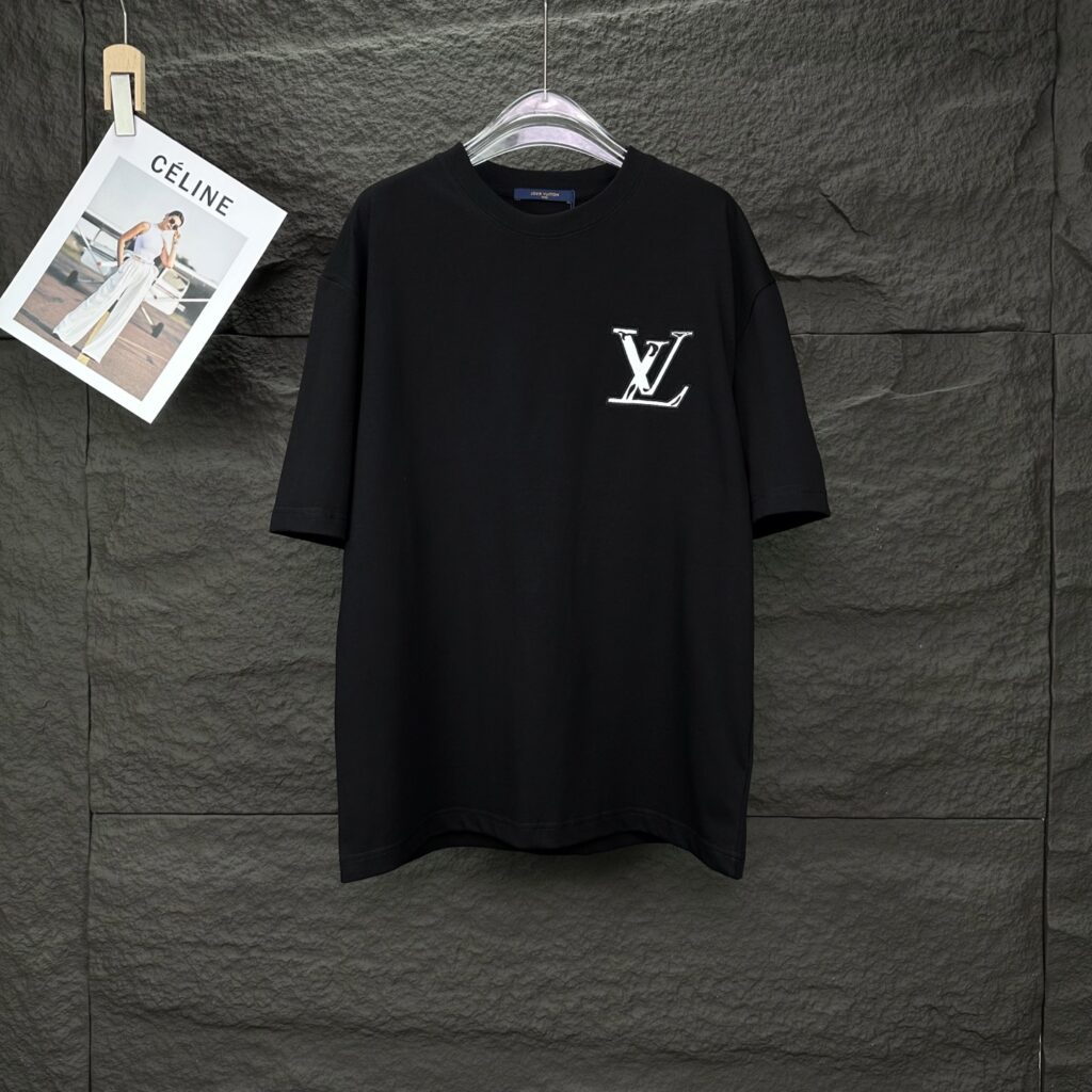 ルイ・ヴィトン「Louis Vuitton」2025新作 重工パッチ刺繍ロゴ半袖Tシャツ