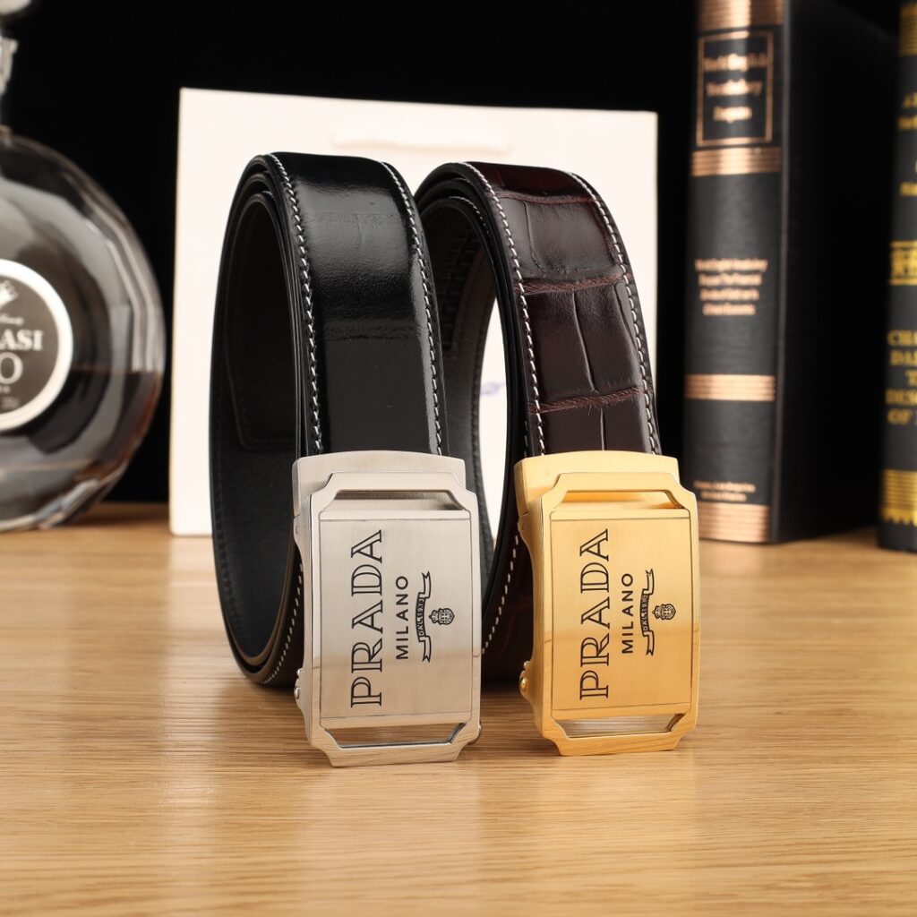 【高級品倉庫到着】Prada イタリアンビジネスベルト 2 点セット「全長約 100cm」