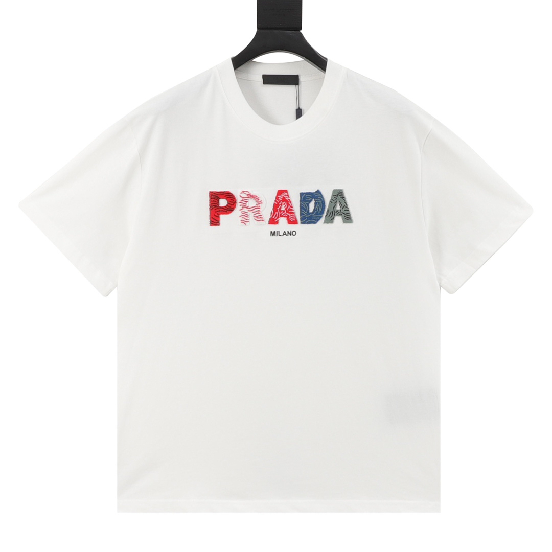 プラダ Prada 3D ブラッシュド グラフィティ エンブロイダリー Tシャツ