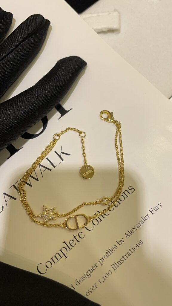 ディオール「Dior」PETIT CD スター ダブルチェーンブレスレット18CM