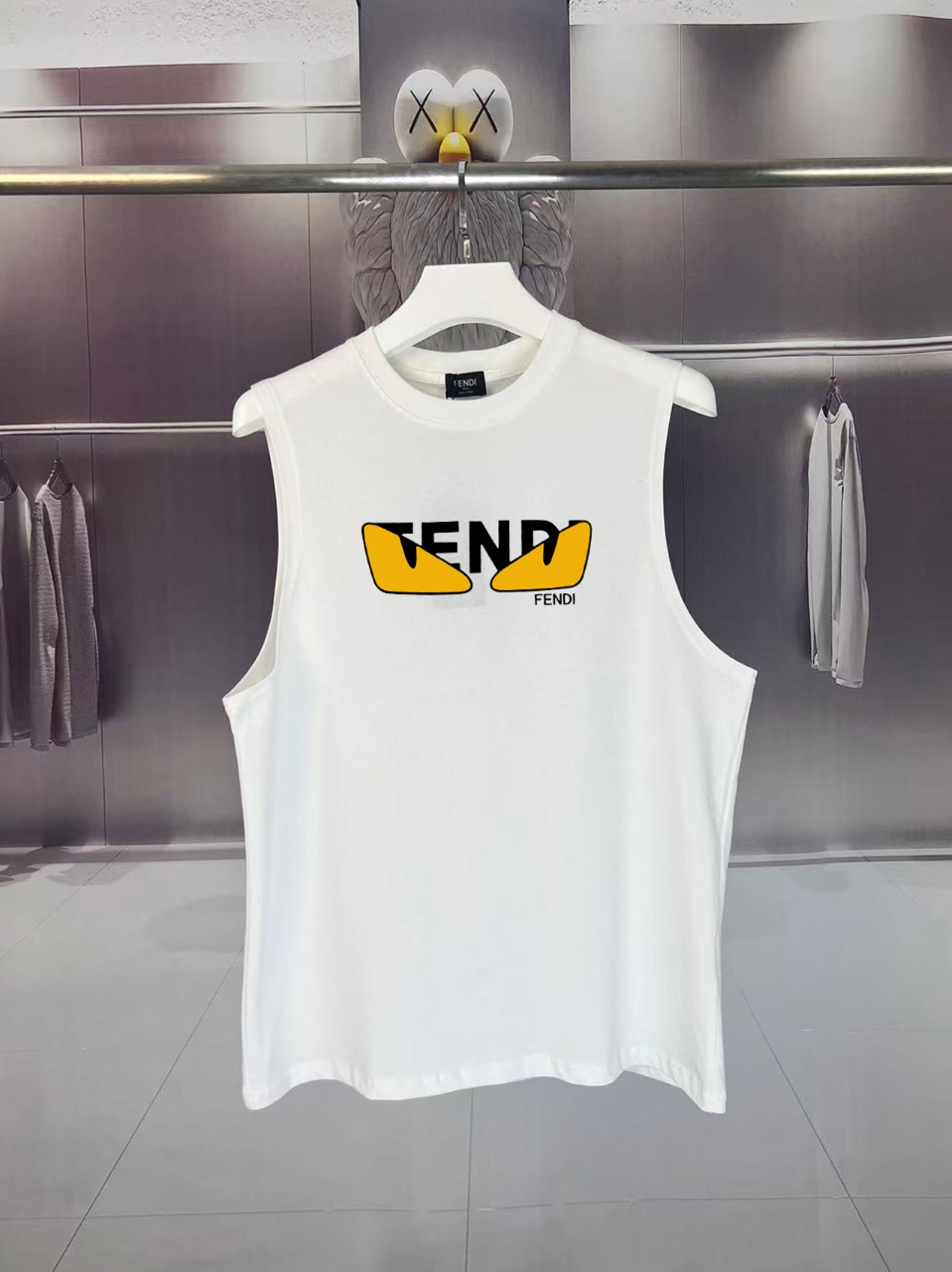 フェンディ Fendi SUMMER FF DEMON EYES モンスターロゴ ノースリーブTシャツ
