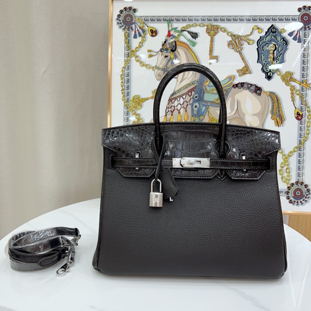 エルメス バーキン 25/30 バッグ クロコダイルエンボス「Birkin Bag」