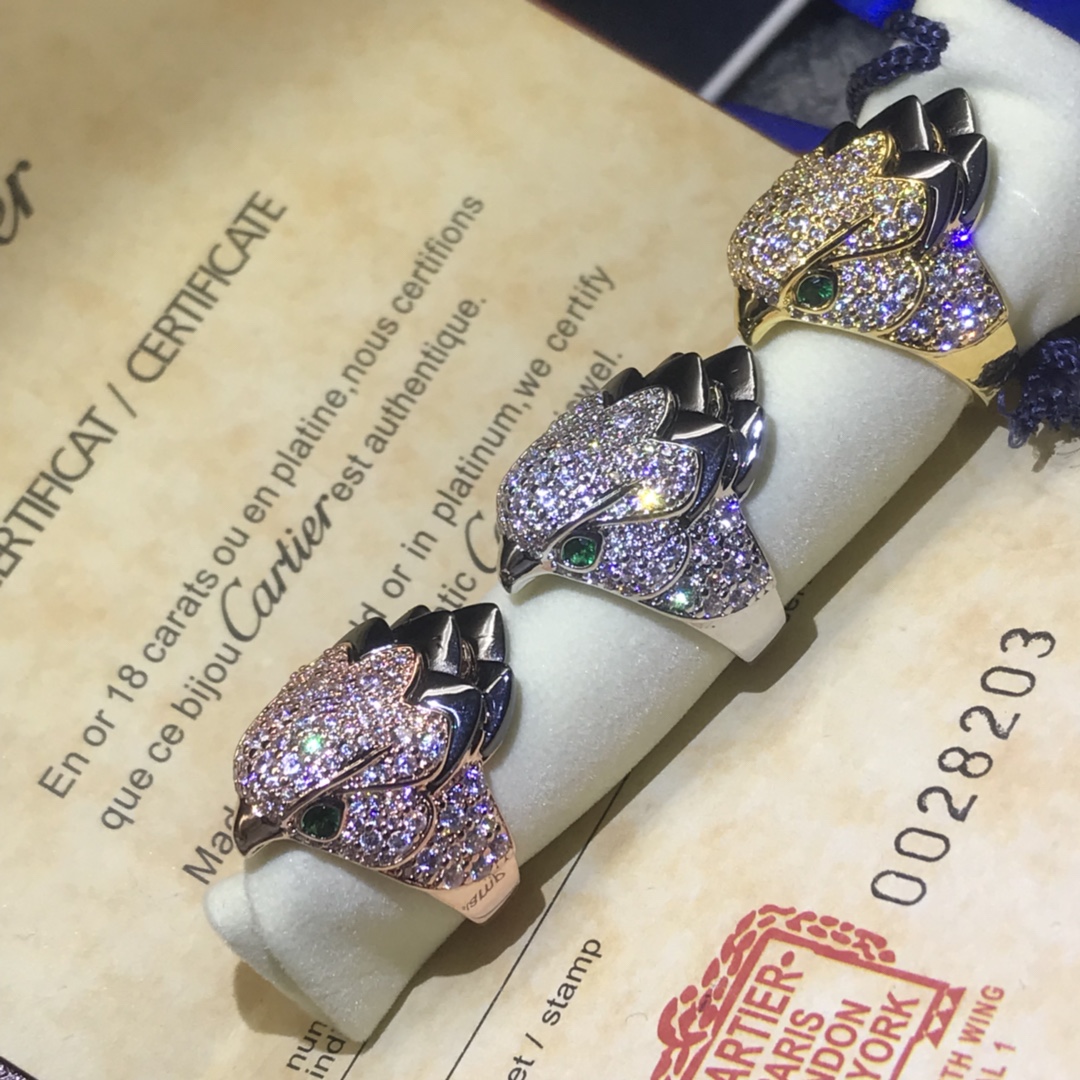 カルティエ「Cartier」フクロウ フルダイヤモンド カップルリング