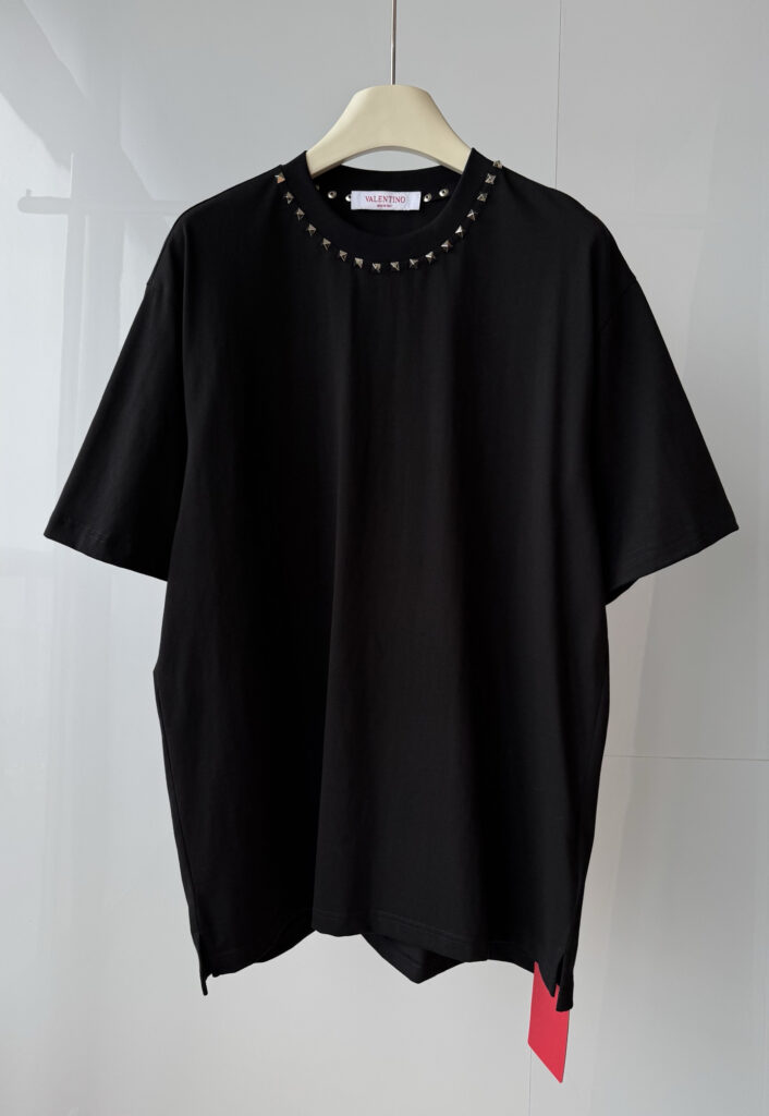 ヴァレンティノ Valentino クラシックシンプルリベットコットン丸首半袖