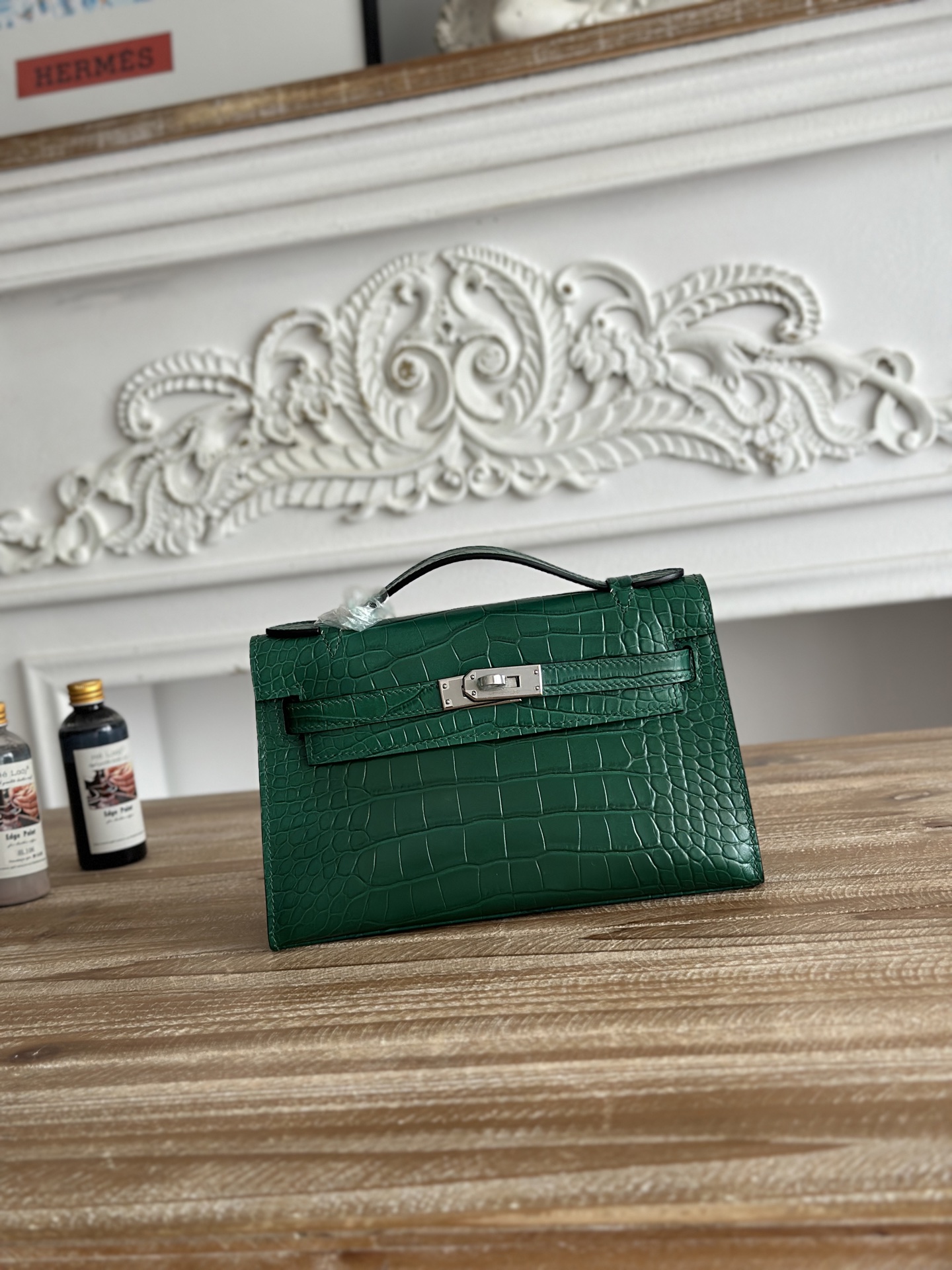 エルメス ケリー 22 ストーンパターンレザー バッグ「Mini Kelly Sellier」
