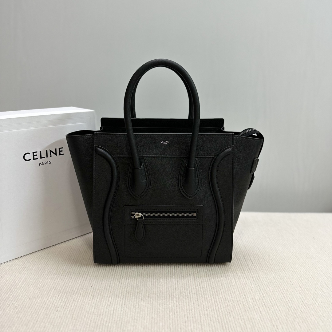 セリーヌ「Celine」Luggage ダイヤモンド柄笑顔バッグ