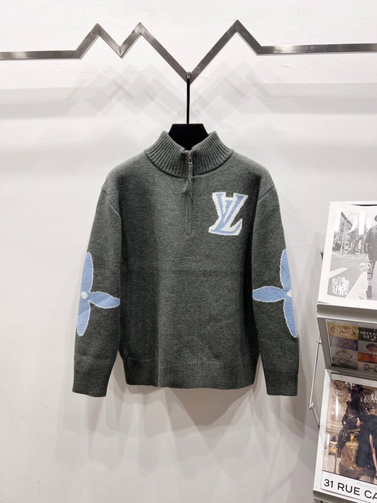 ルイ・ヴィトン「Louis Vuitton」クラシックジャージー編みウールプルオーバータートルネックセーター