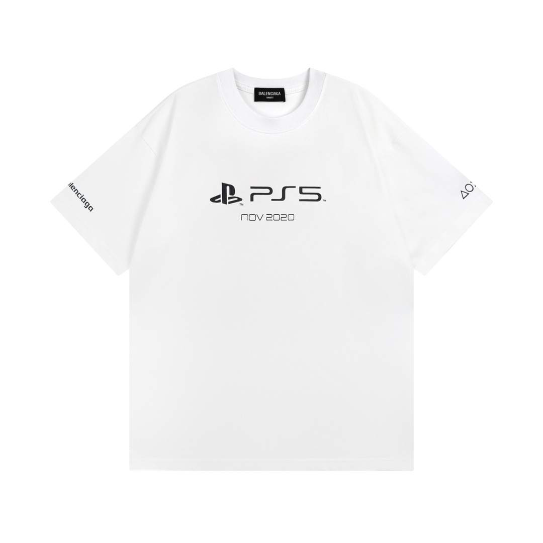 バレンシアガ Balenciaga × AYSTATION コラボレーション ジオメトリックプリントTシャツ