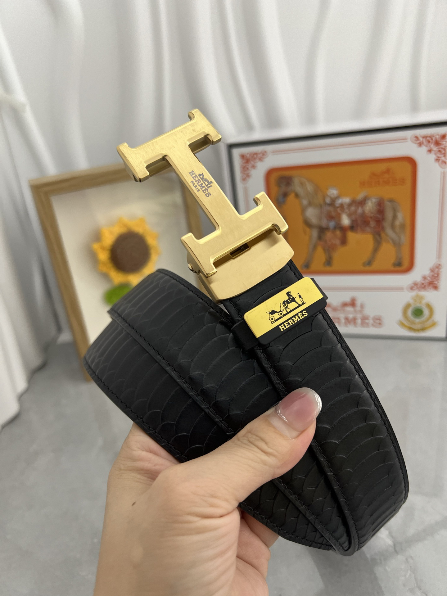 【限定入荷】Hermès フレンチ紳士ベルト「全長約 100cm」