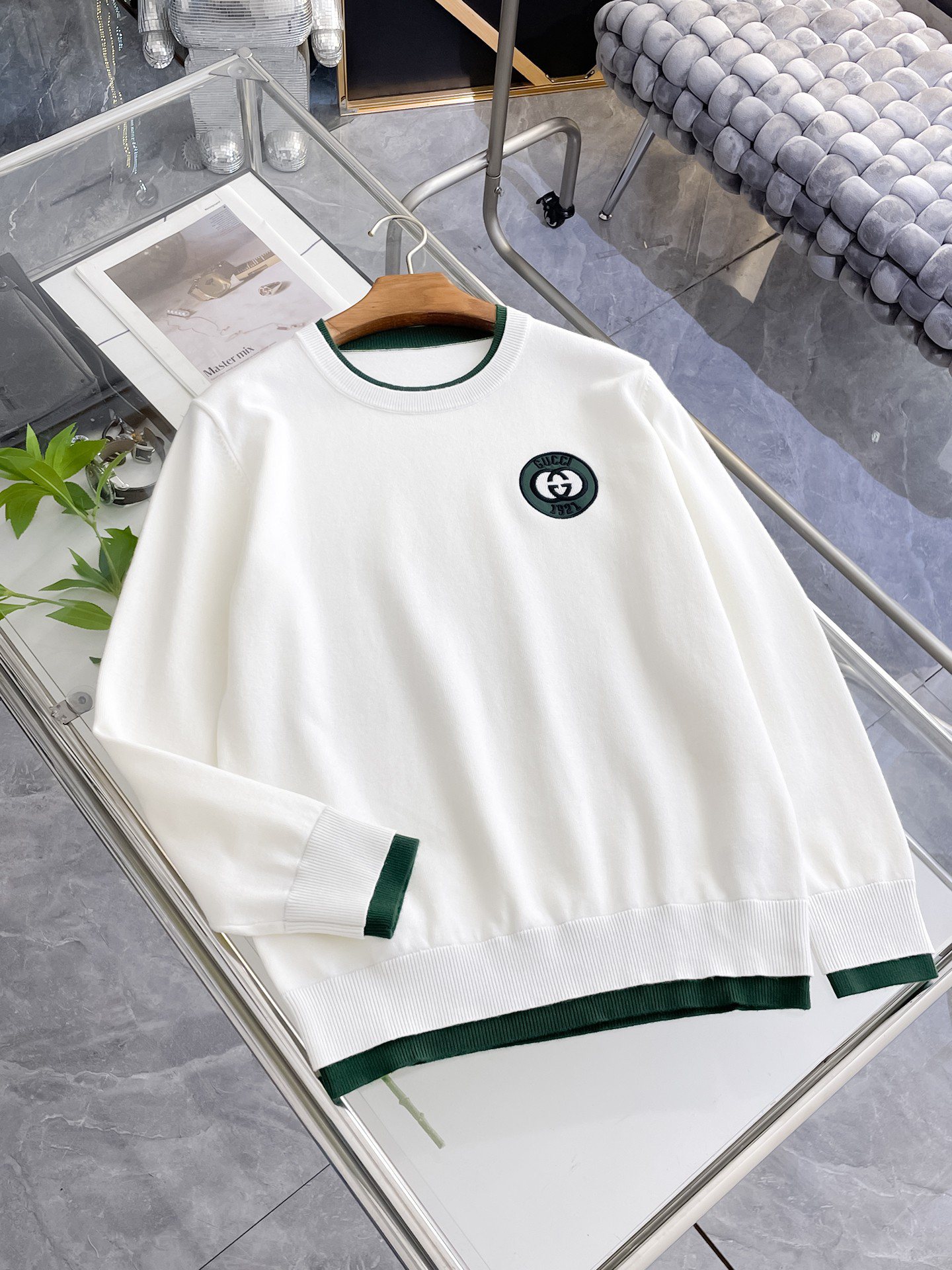 グッチ「Gucci」秋冬用ウール混紡クルーネックニットセーター