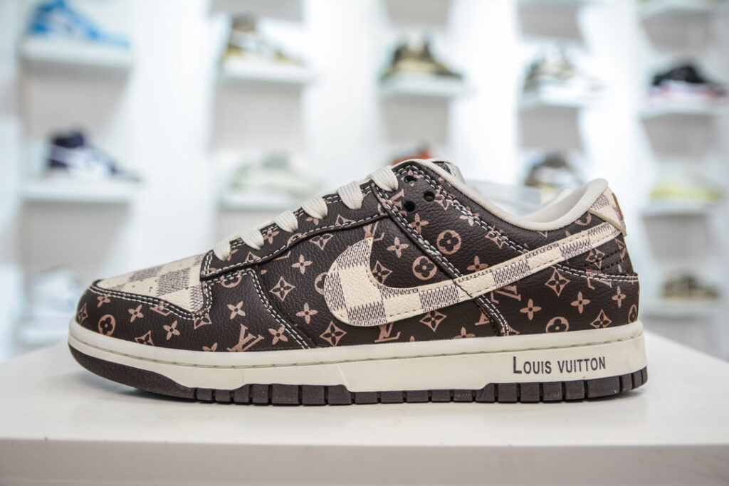 ルイ・ヴィトン × ナイキ Dunk Low コラボカスタム レトロテイスト コーデ万能トレンドスニーカー「LV Nike」