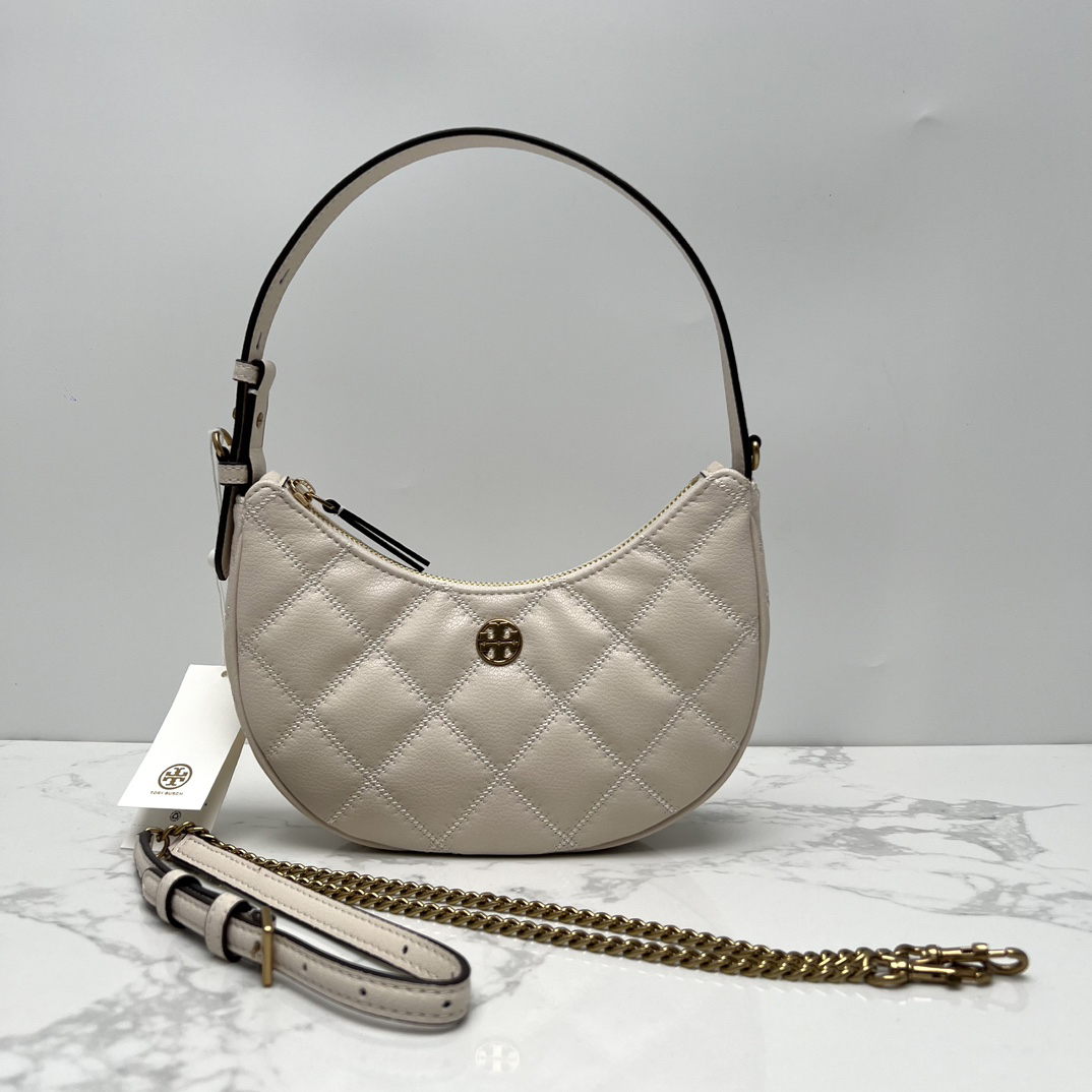トリー バーチ「Tory Burch」ウィラ ハーフムーン アンダーアームバッグ チェーンショルダー