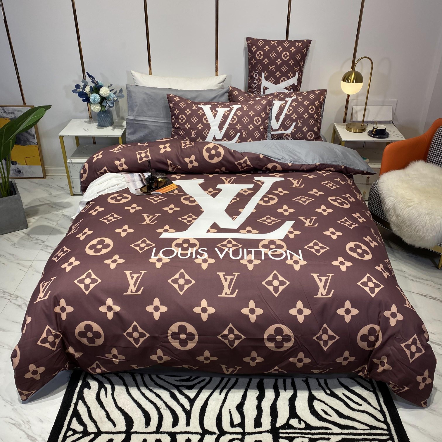ルイ・ヴィトン「Louis Vuitton」プレミアムコットン デジタルプリント 4点セット