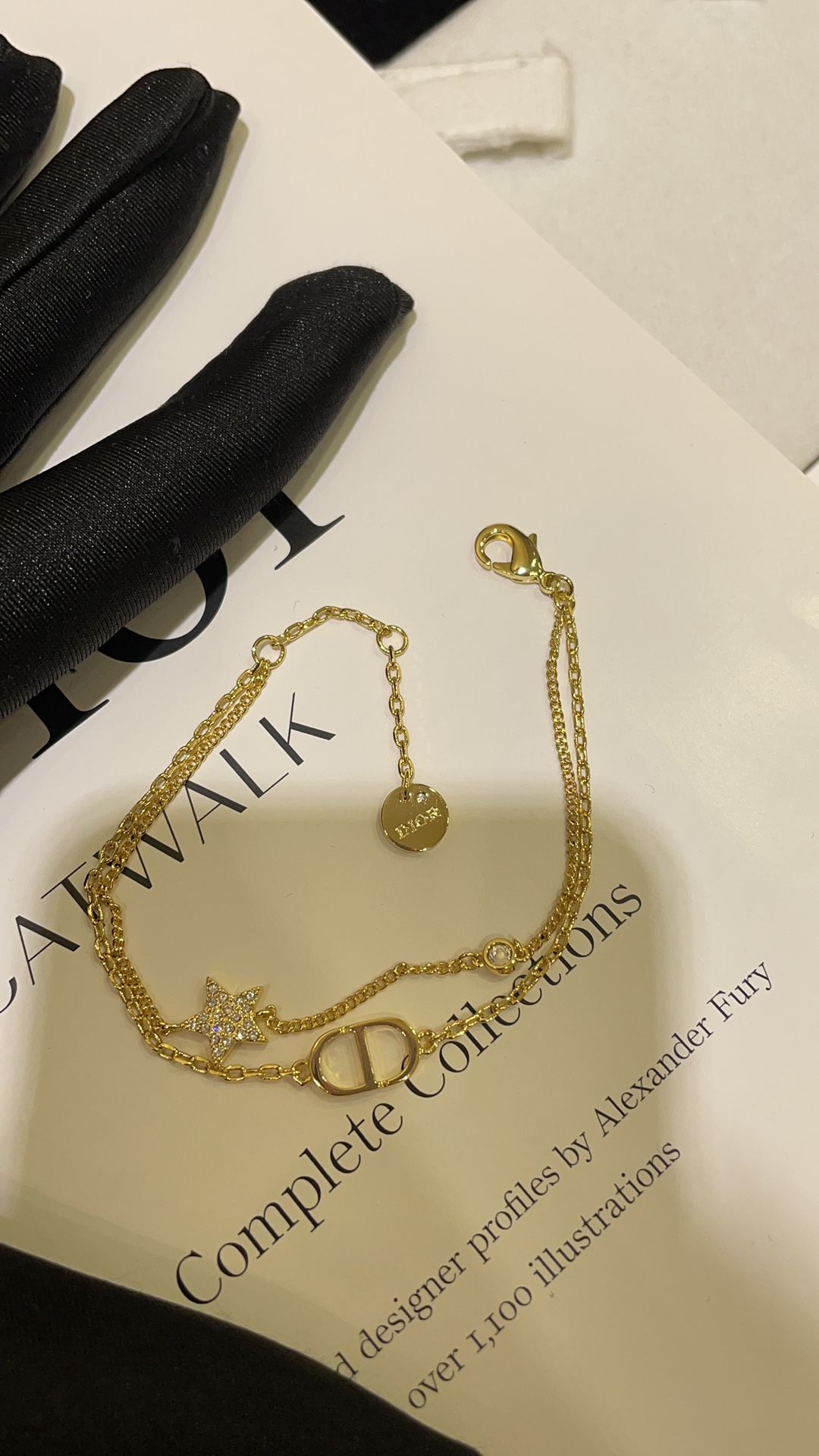 ディオール「Dior」PETIT CD スター ダブルチェーンブレスレット18CM