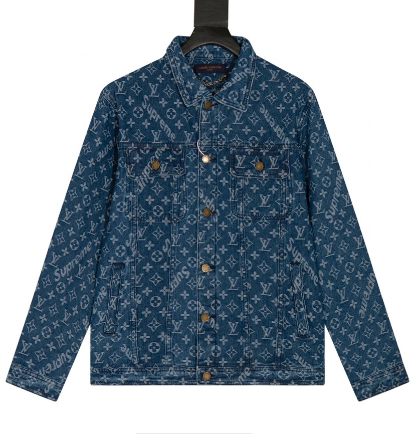 ルイ・ヴィトン「Louis Vuitton」× SUPREME フルプリント ジャカード デニム ジャケット
