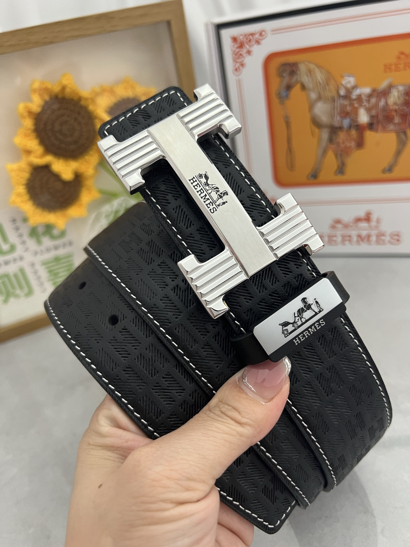 【限定入荷】Hermès フレンチ紳士ベルト「全長約 100cm」