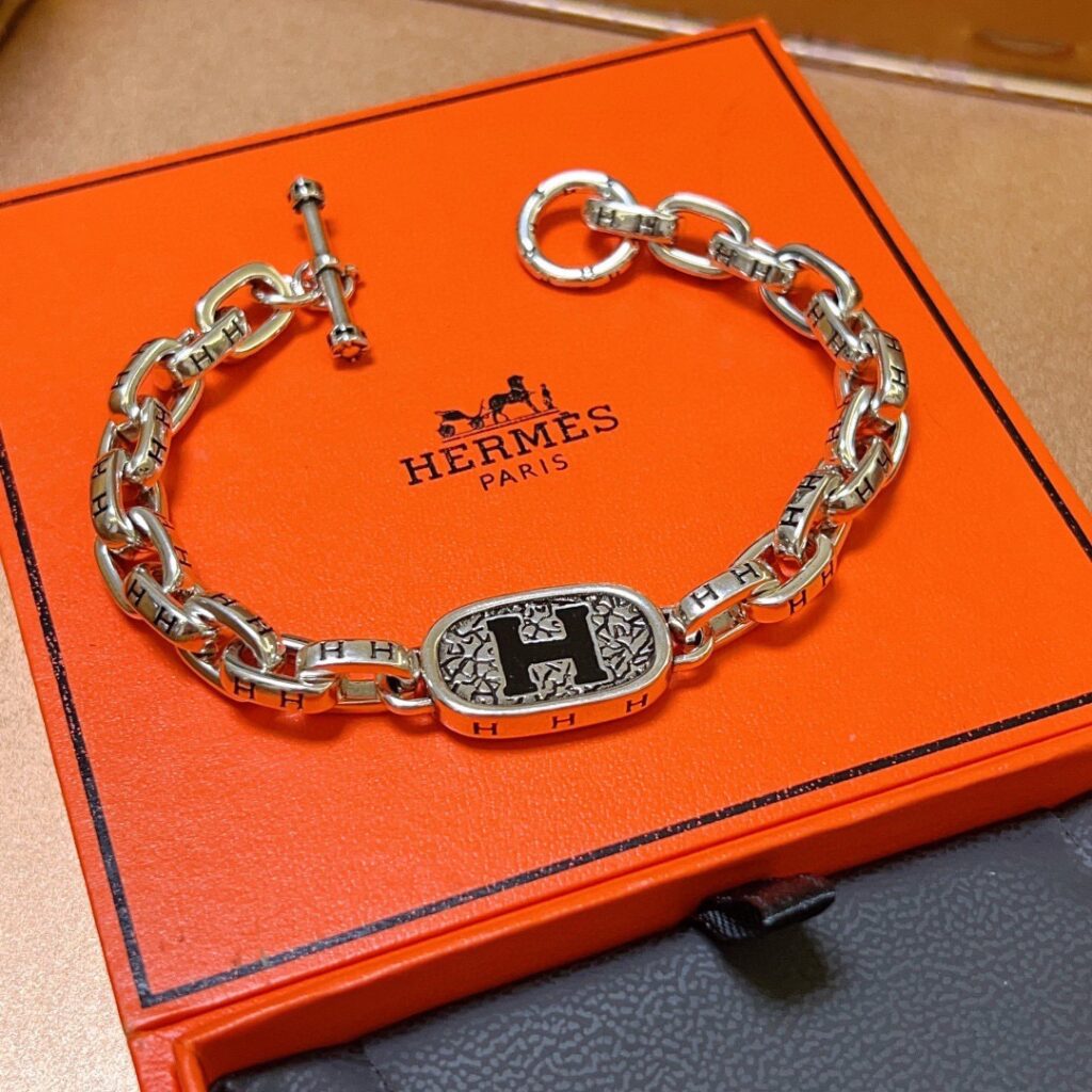 エルメス「Hermès」プラチナ 強化版 アンカーチェーン ブレスレット16CM
