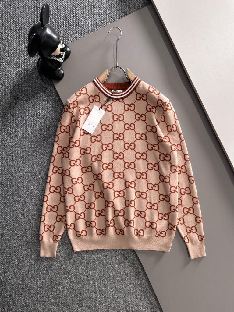 グッチ「Gucci」秋冬ウール混紡丸首プルオーバーニットセーター