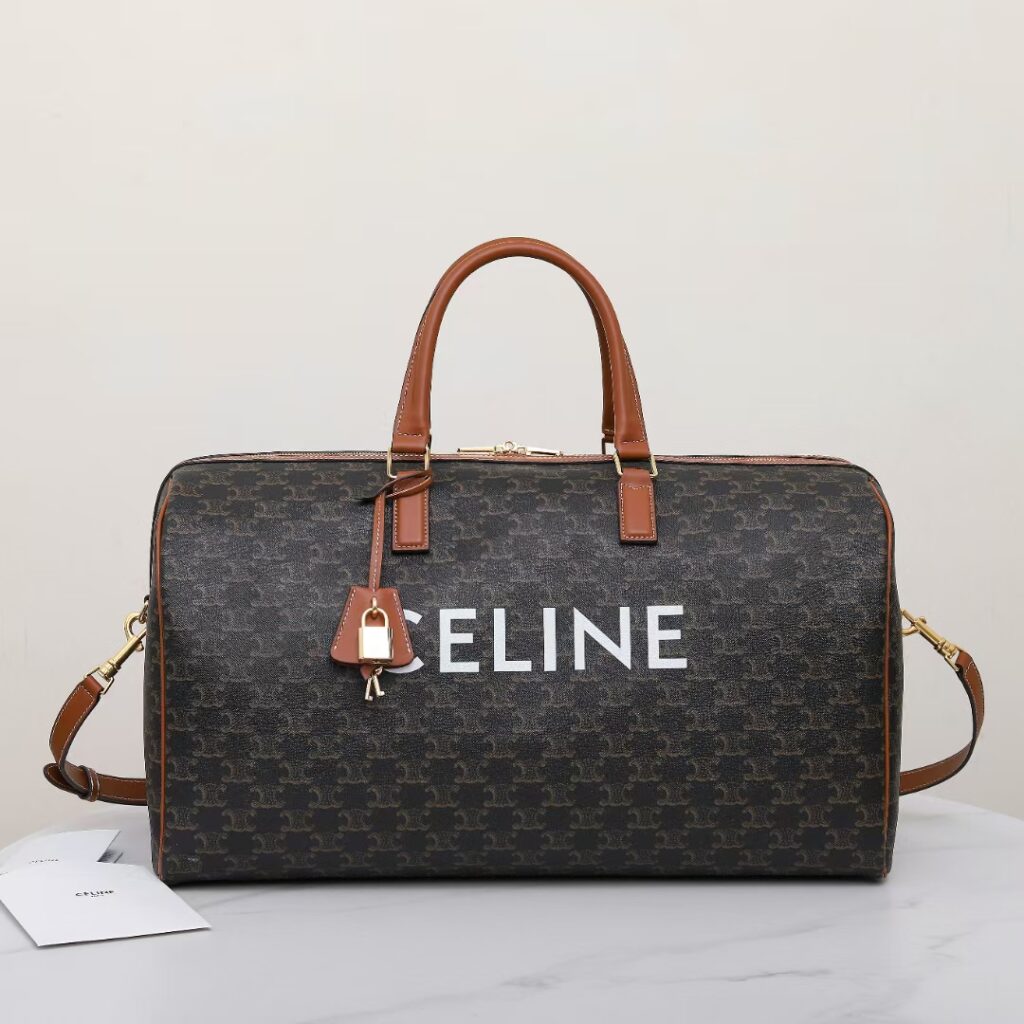 セリーヌ「Celine」Triomphe Canvas ラージトラベルバッグ