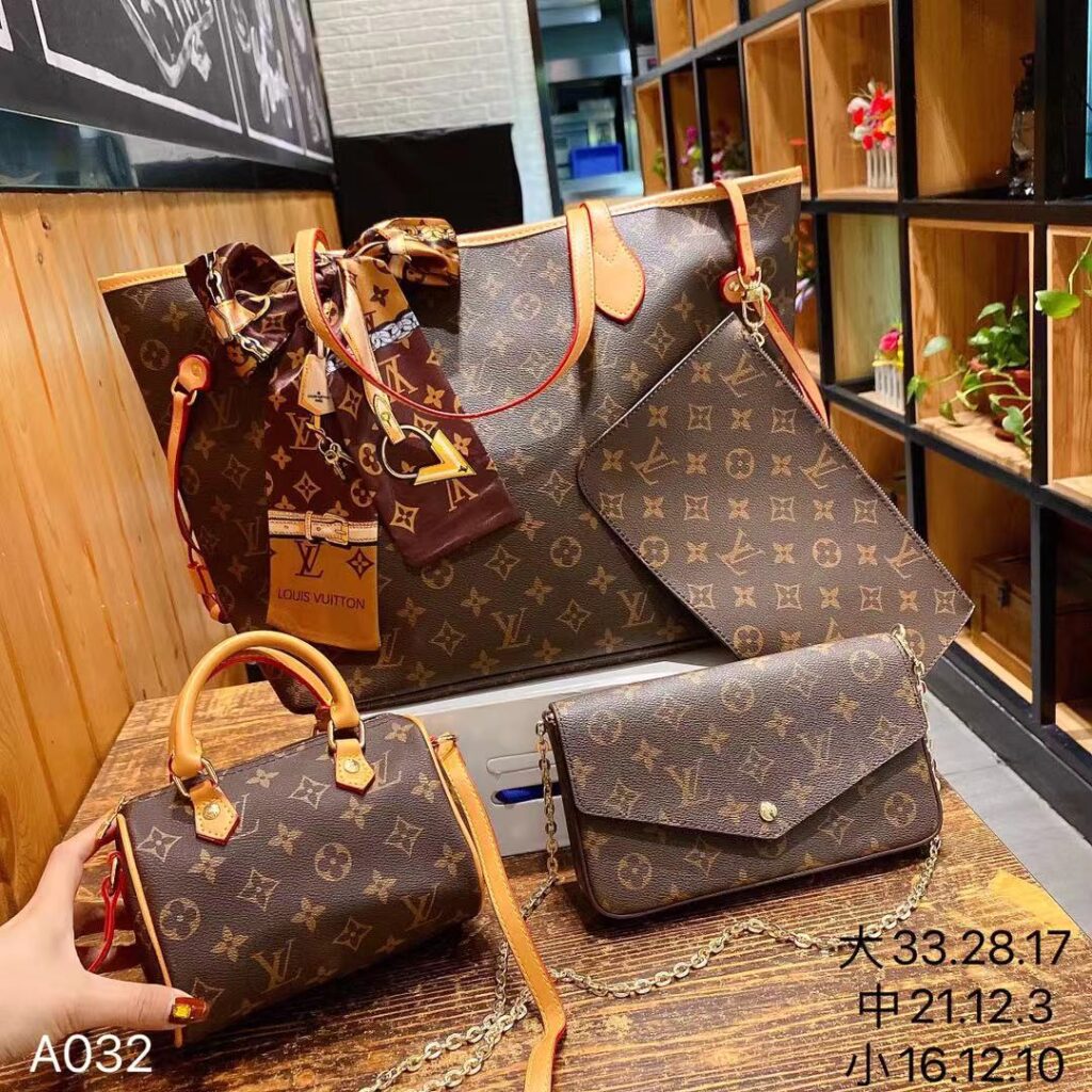 「ルイ・ヴィトン」LOUIS VUITTON モノグラム トートバッグ＋ミニボストンバッグ＋チェーンウォレット＋ポーチ 4 点セット 限定セール 大人気販売中