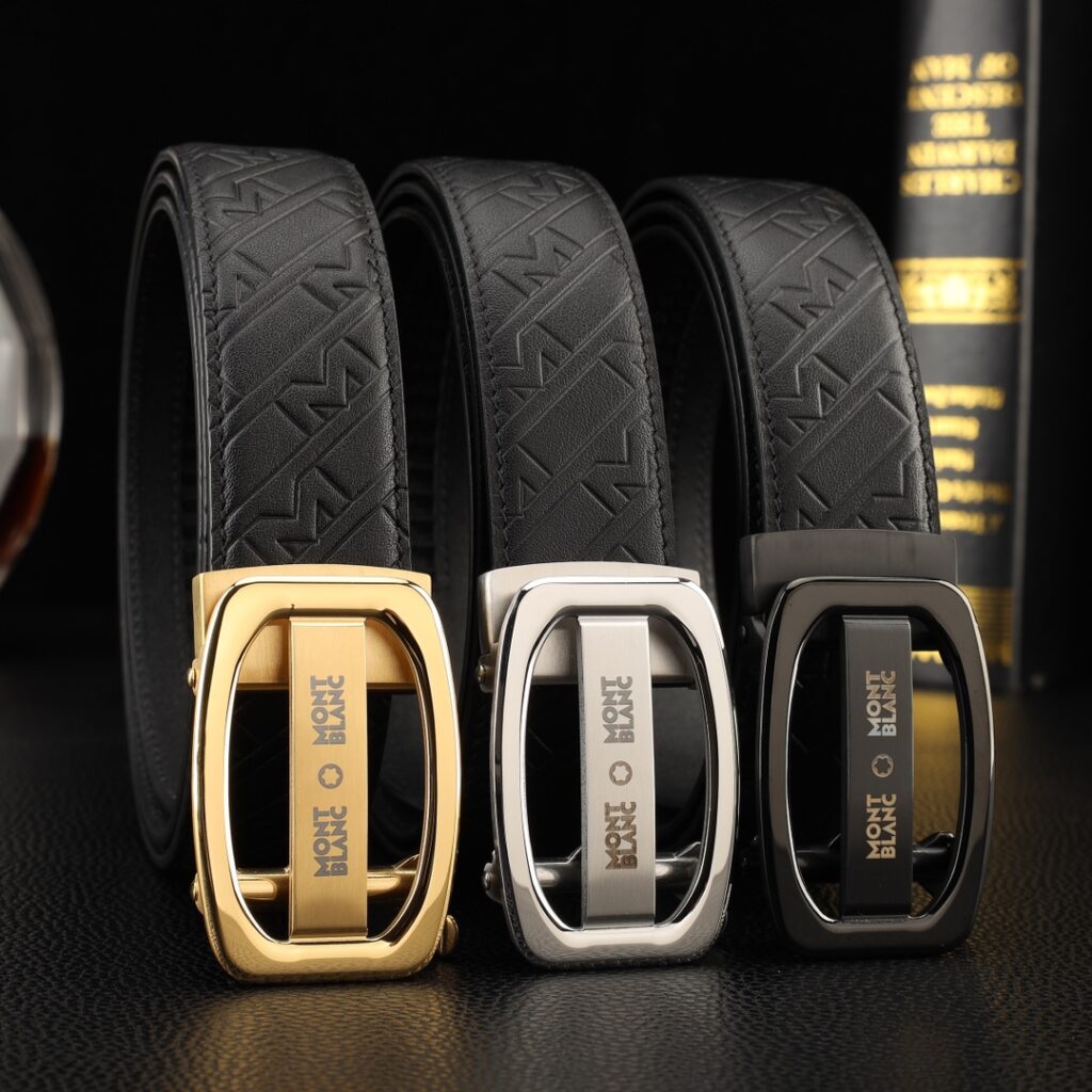 【厳選在庫】Montblanc ビジネスマン正装ベルト 3 点セット「全長約 100cm」