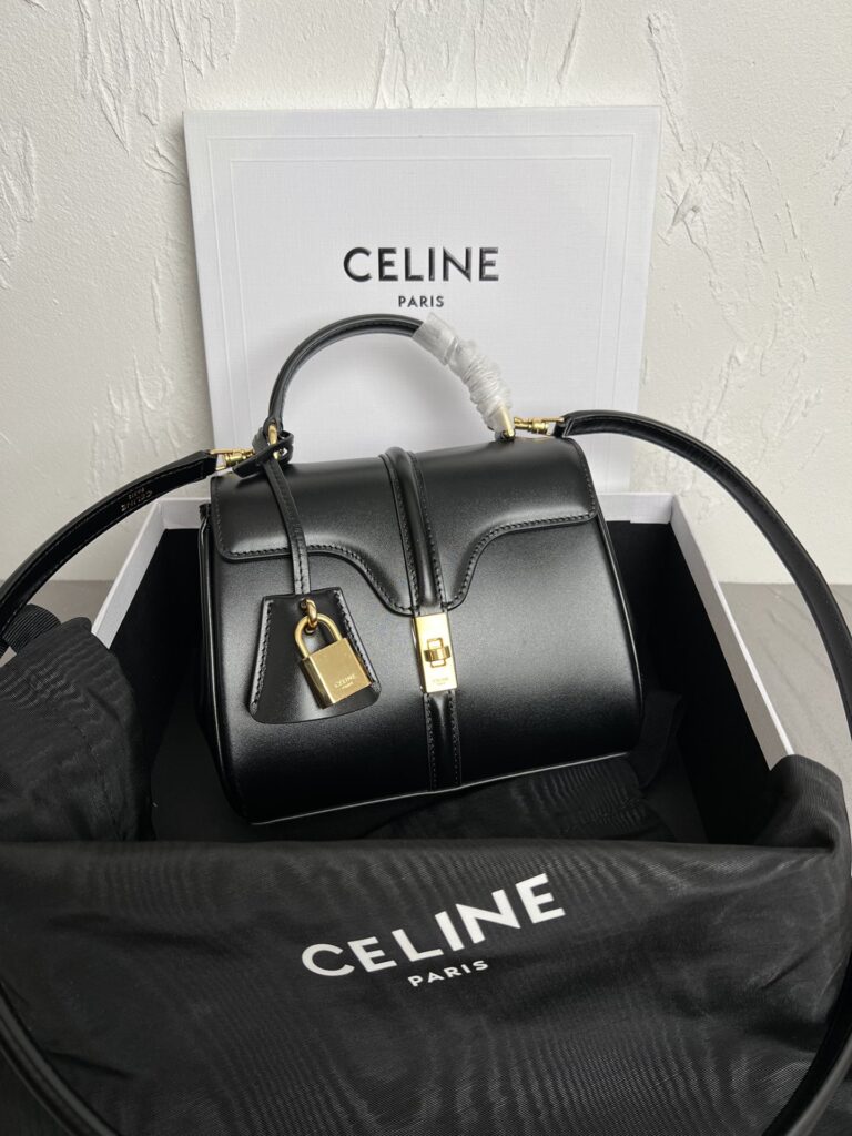 セリーヌ「Celine」16 ミニ レザー ハンドバッグ