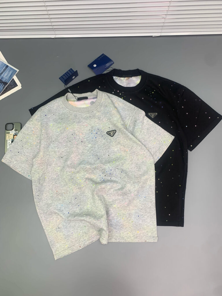 プラダ Prada メンズ ディストレスド パッチワーク スタープリントTシャツ