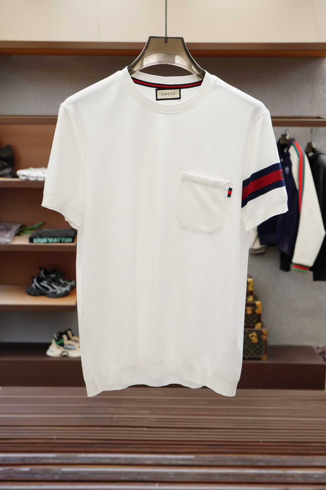 グッチ「Gucci」プレミアムシルクコットン半袖Tシャツ