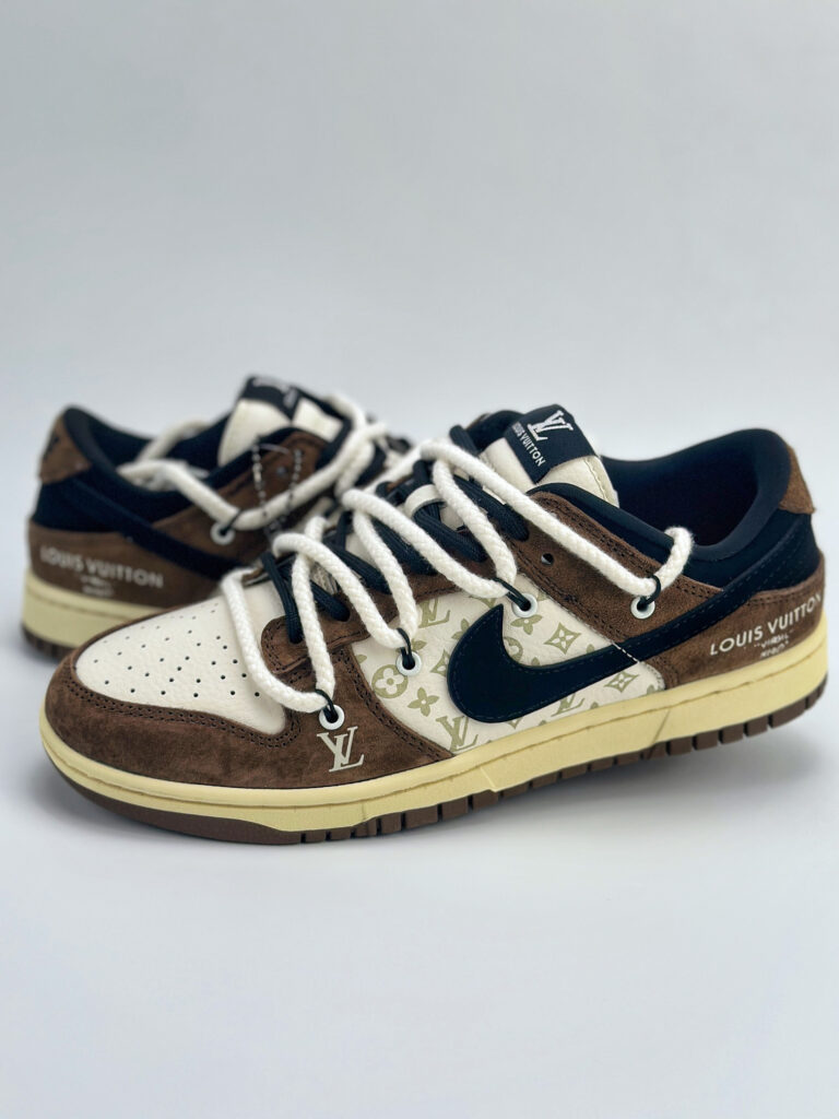 ルイ・ヴィトン × ナイキ Dunk Low コラボカスタム レトロテイスト コーデ万能トレンドスニーカー「LV Nike」