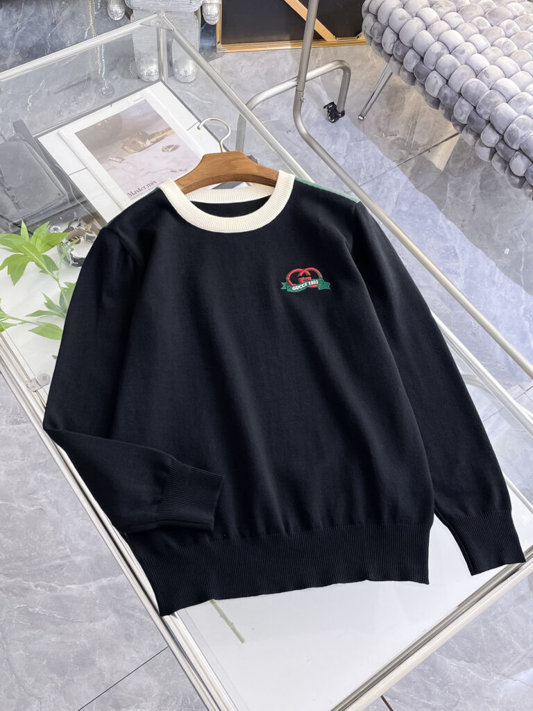 グッチ「Gucci」秋冬用ウール混紡クルーネックニットセーター