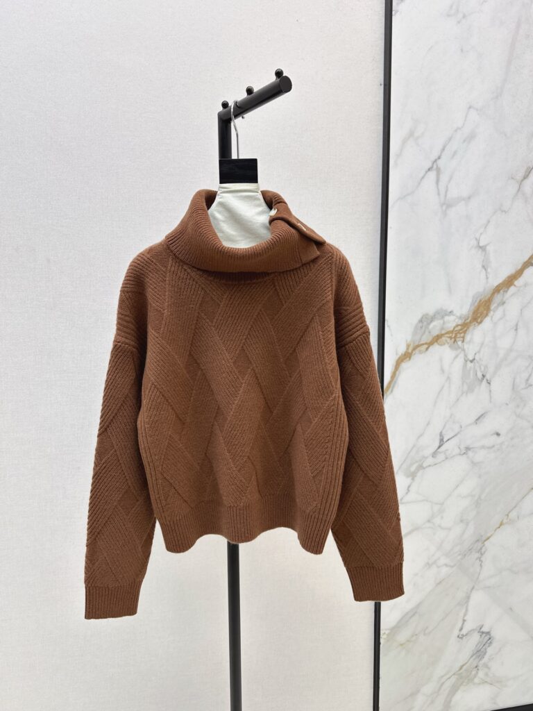 エルメス「Hermès」秋冬立体リブ編み柄ハイネックセーター