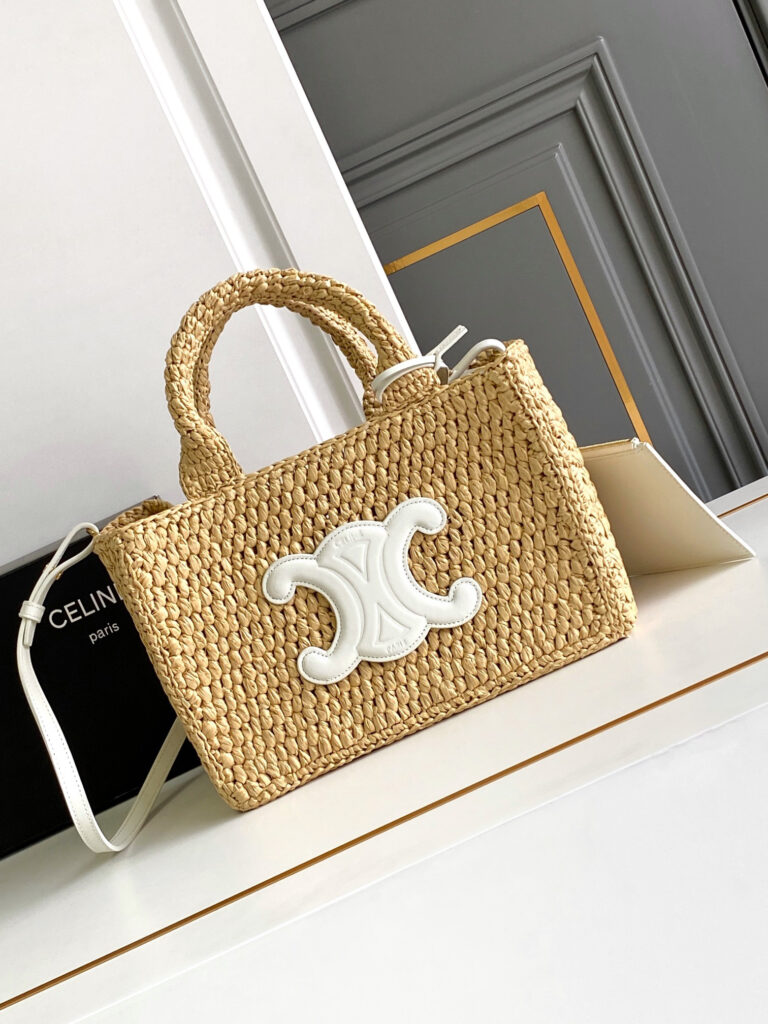 セリーヌ「Celine」CABAS THAIS ラフィア トートバッグ