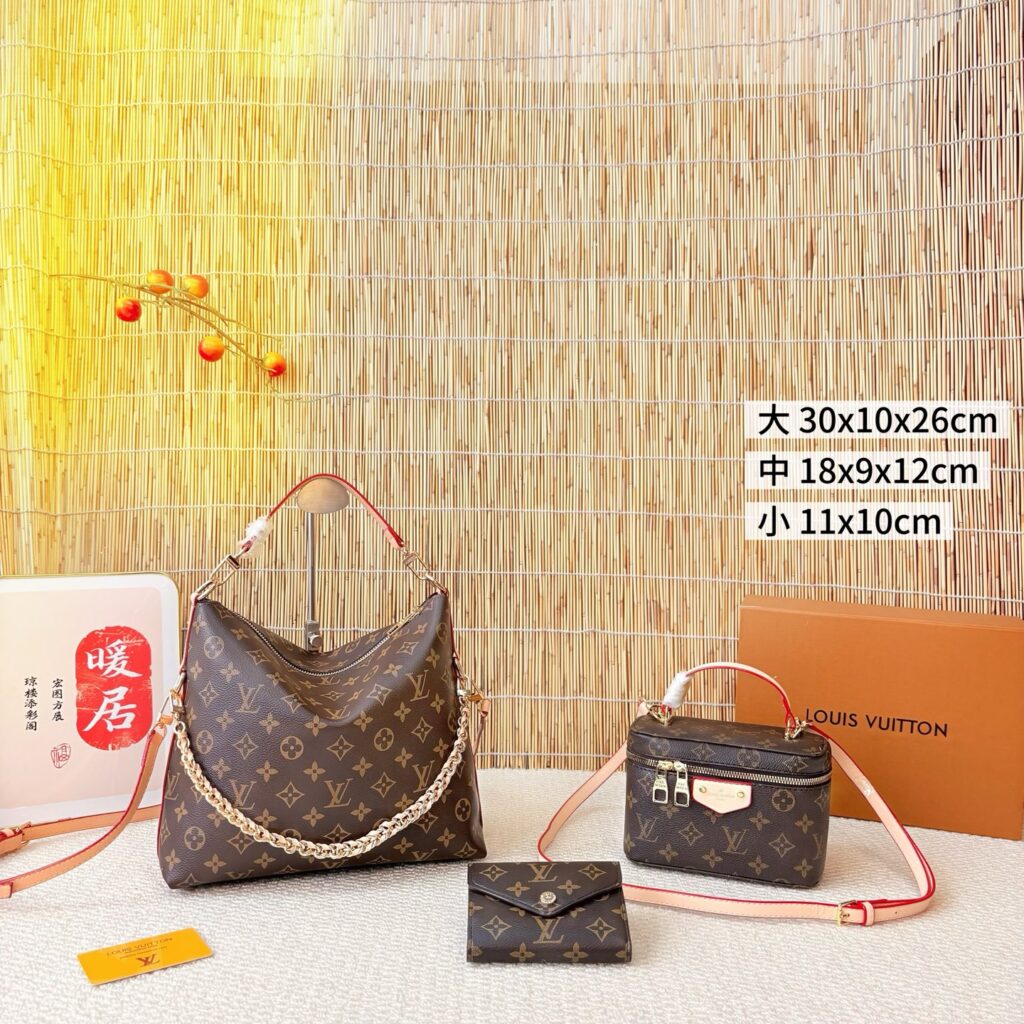 【定番モノグラム】ルイヴィトン メリー + バニティ + 短財布 3 点セット