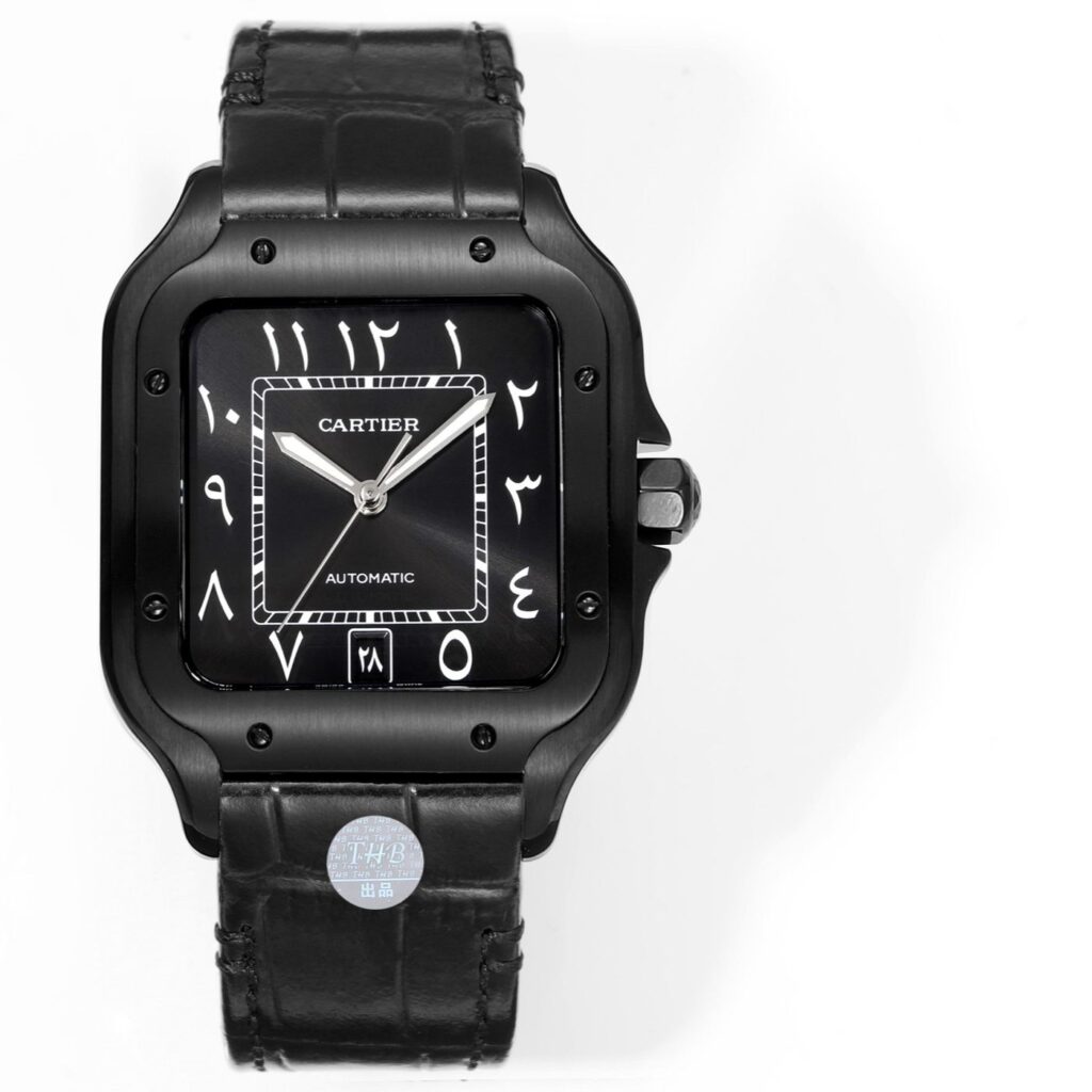 カルティエ「Cartier」 サントス ドゥ カルティエ 中東版 レザーストラップ メンズウォッチ39.8mm