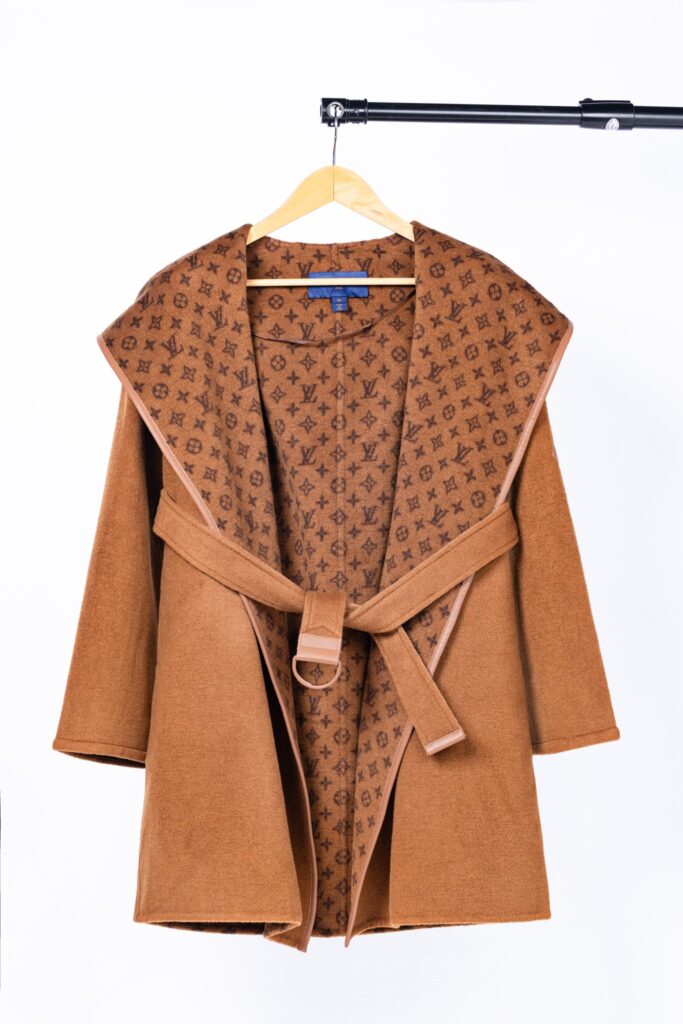 ルイ・ヴィトン「Louis Vuitton」秋冬 レディース ワップルフードロングコート