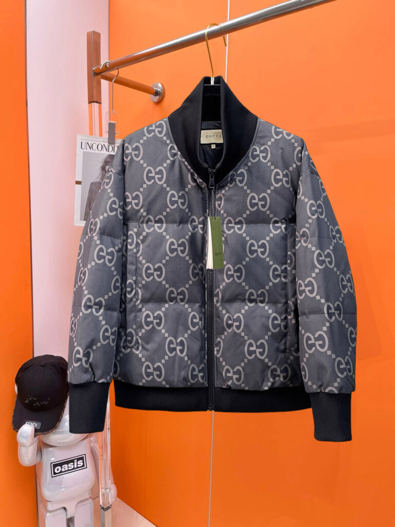 グッチ「Gucci」秋冬ラペル付きダウンジャケット