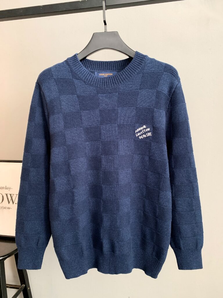 ルイ・ヴィトン「Louis Vuitton」新型ジャカードウールニットのラウンドネックセーター