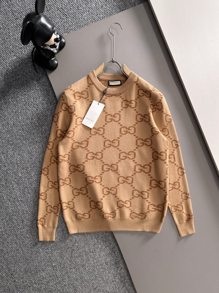 グッチ「Gucci」秋冬ウール混紡丸首プルオーバーニットセーター