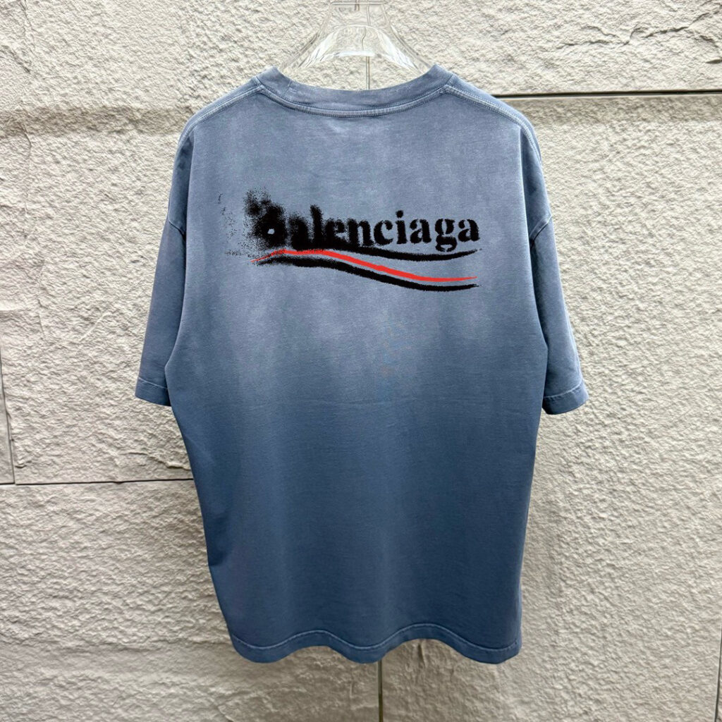 バレンシアガ Balenciaga 早春新重工酸洗グラデーション旧半袖Tシャツ