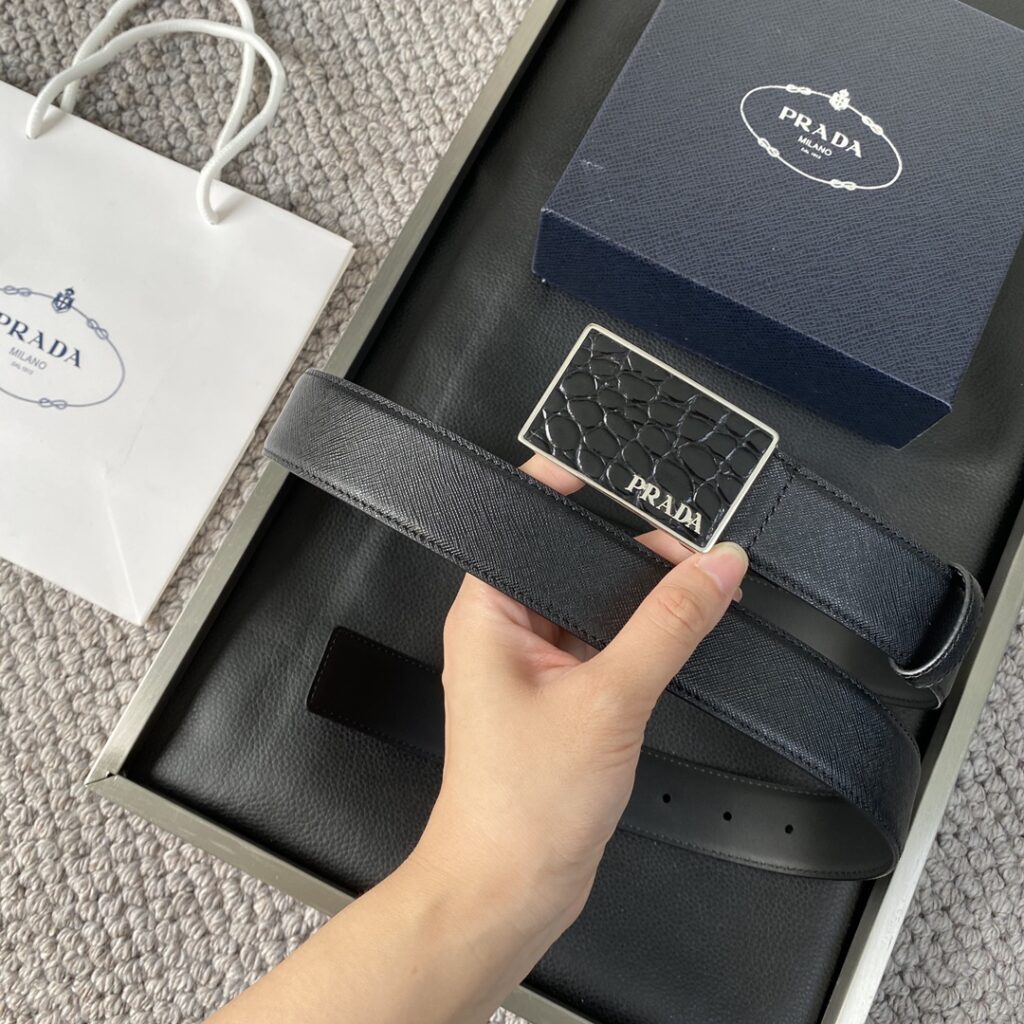 【高級品倉庫到着】Prada イタリアンビジネスベルト「全長約 100cm」