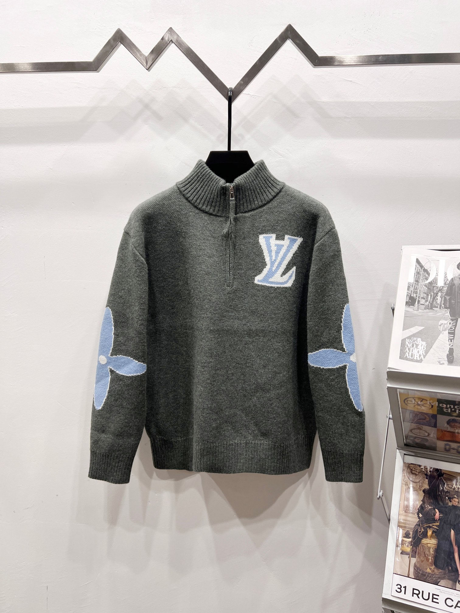 ルイ・ヴィトン「Louis Vuitton」クラシックジャージー編みウールプルオーバータートルネックセーター