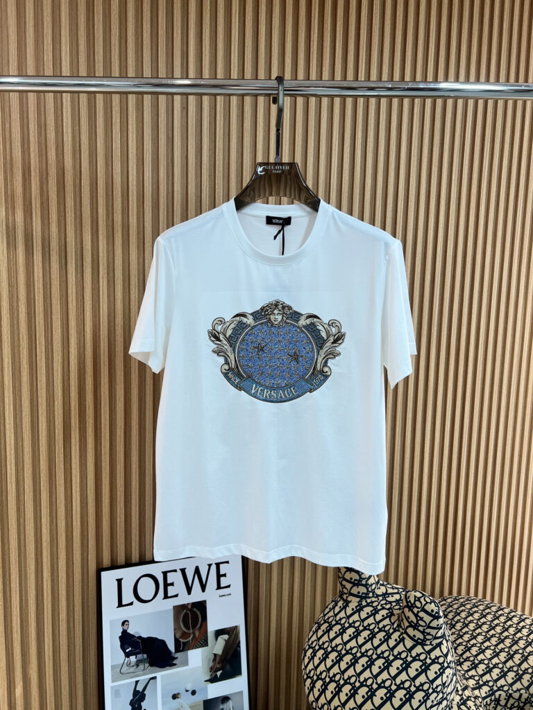 ヴェルサーチ Versace メドゥーサ1978 スワロフスキー刺繍Tシャツ