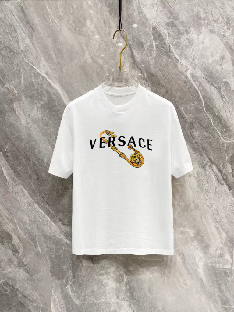 ヴェルサーチ Versace プレミアムロゴ クルーネックTシャツ