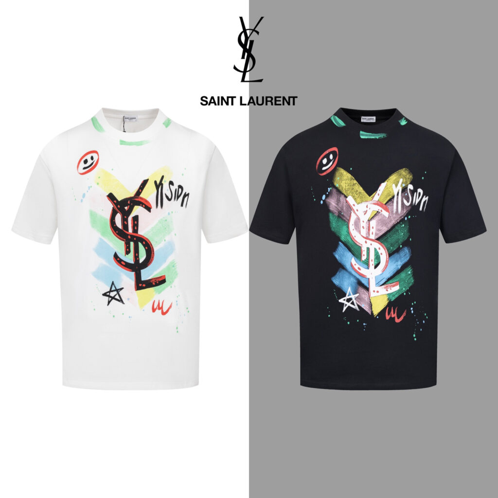 サンローラン Saint Laurent カラフルグラフィティロゴ ショートスリーブTシャツ