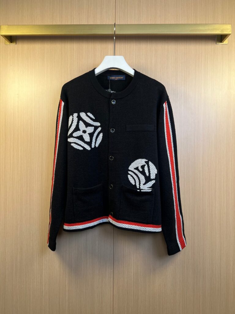 ルイ・ヴィトン「Louis Vuitton」Industry ポルカドット＆ボタニカル カラーブロック ニットジャケット