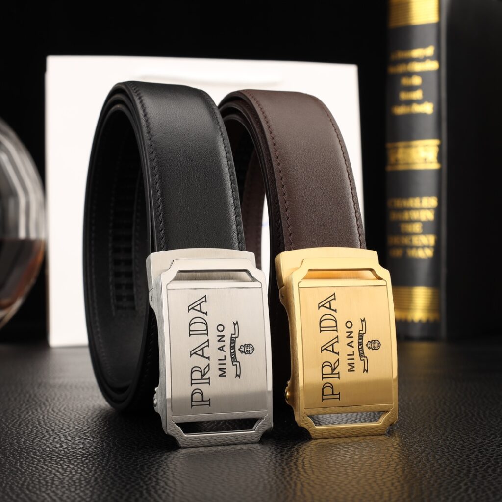 【高級品倉庫到着】Prada イタリアンビジネスベルト 2 点セット「全長約 100cm」