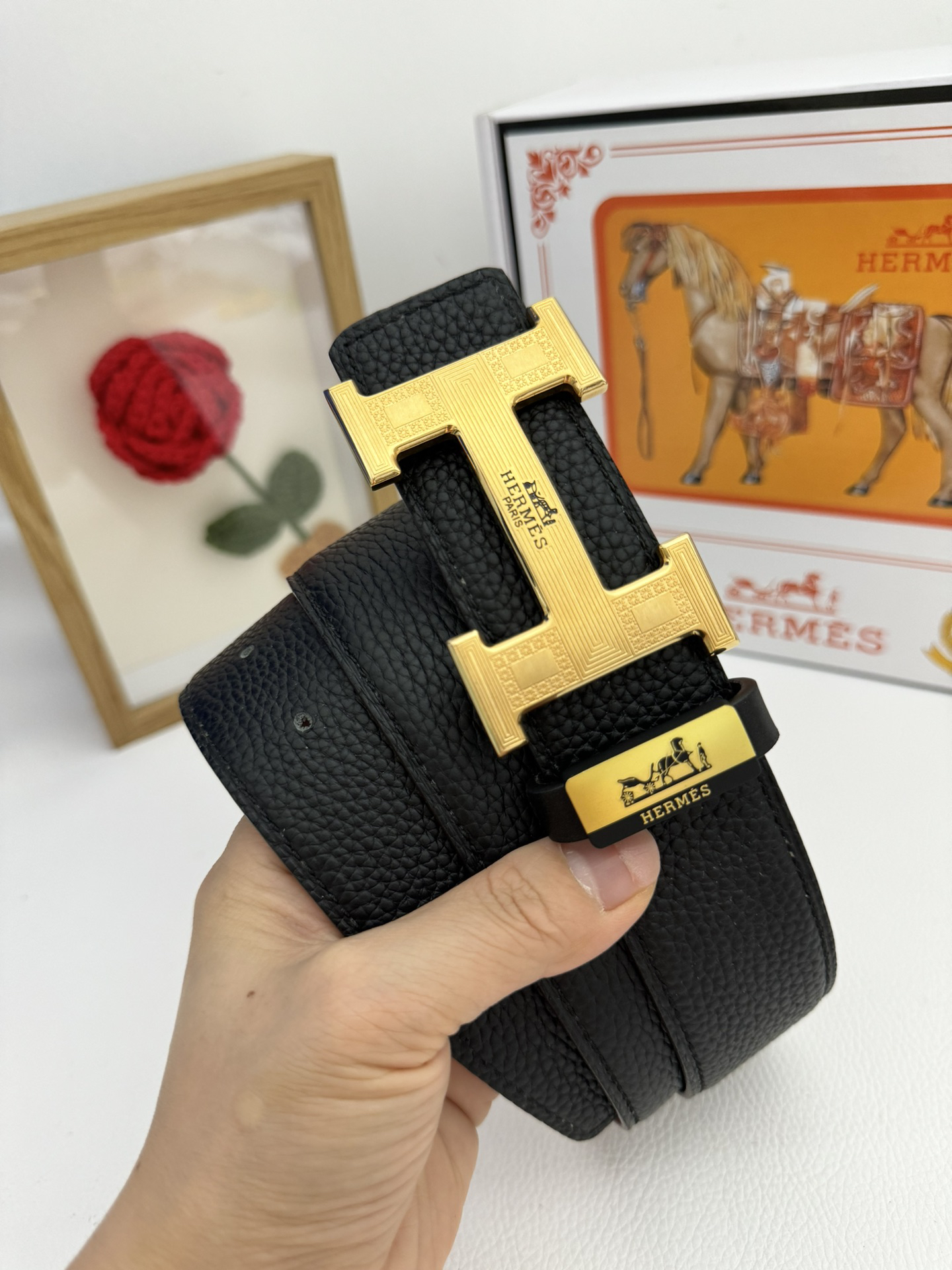 【限定入荷】Hermès フレンチ紳士ベルト「全長約 100cm」