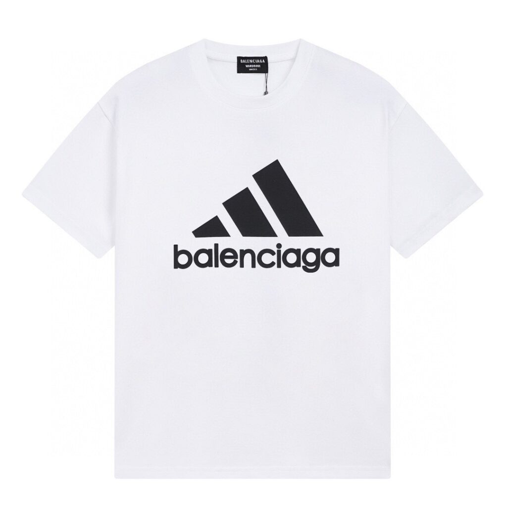 バレンシアガ Balenciaga アディ連名ロゴプリント半袖Tシャツ