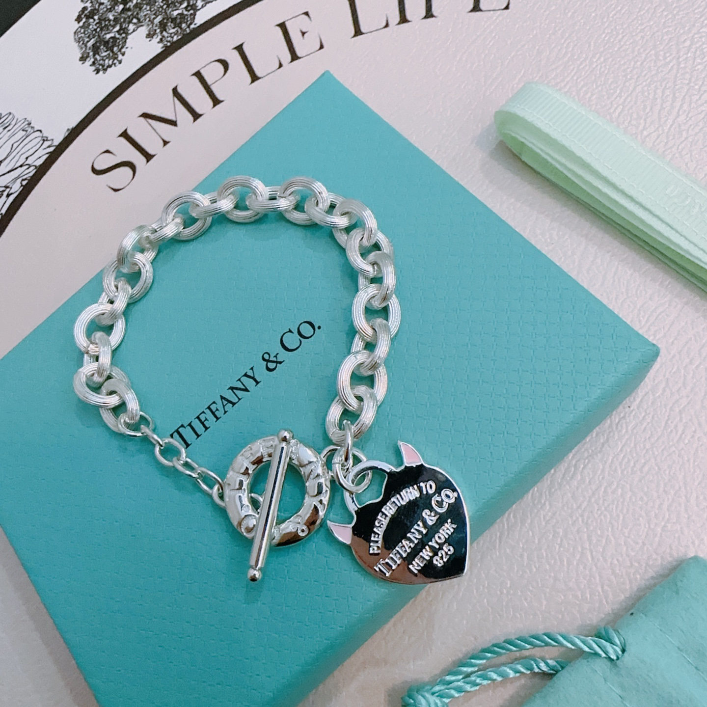 ティファニー「Tiffany & Co.」ポリッシュドシルバーリンク ブレスレット