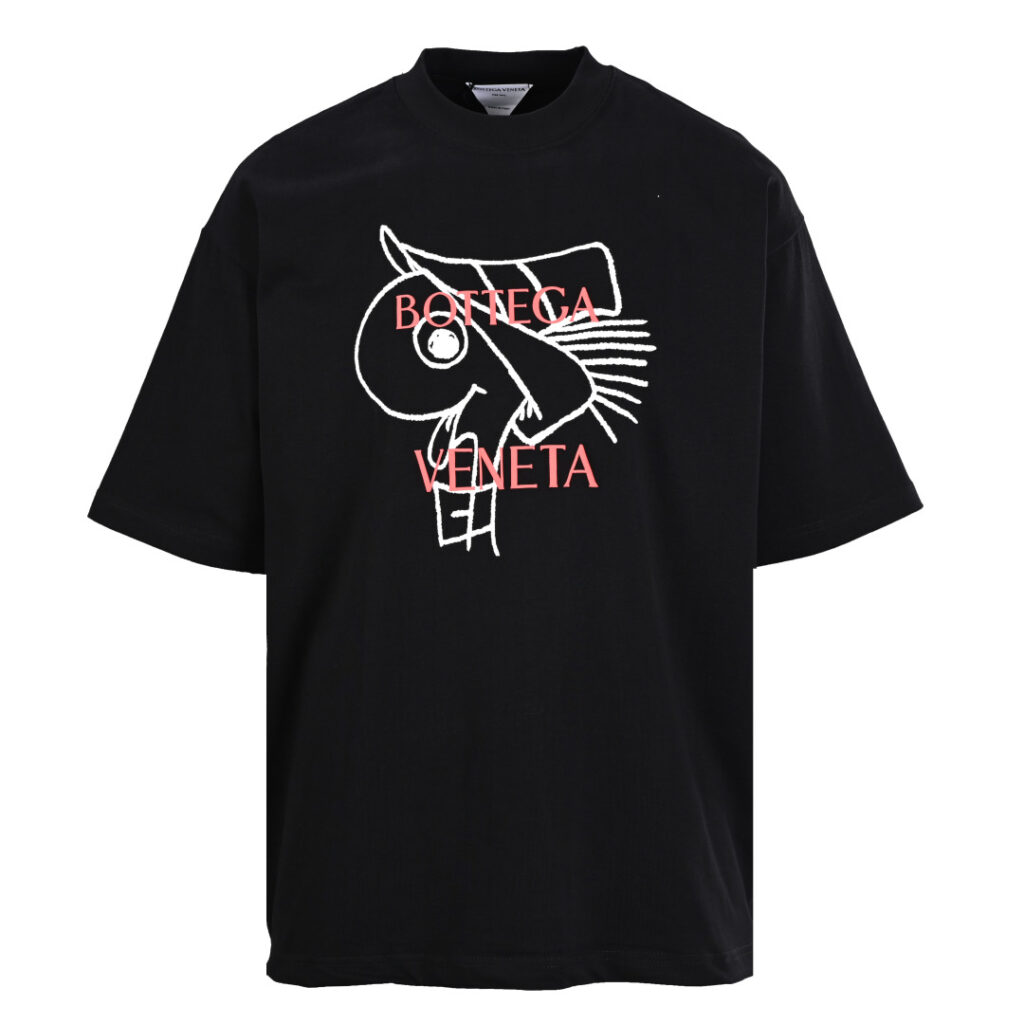 ボッテガ・ヴェネタ「Bottega Veneta」スネークレターロゴ刺繍半袖Tシャツ
